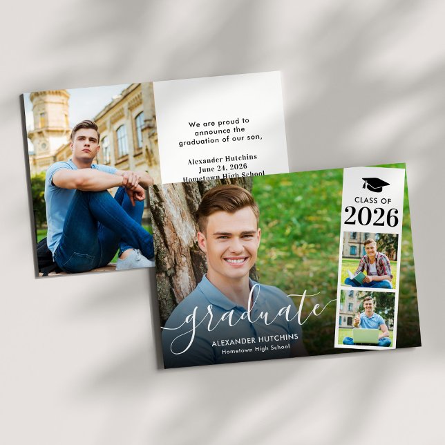 Anúncio Moderno de Colação de Grau 4 Fotos em Cola (Criador carregado)