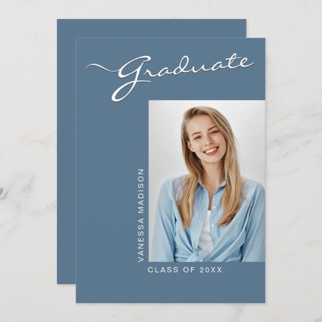 Anúncio Moderno Elegante Simples | 1 Formando fotográfico (Frente/Verso)