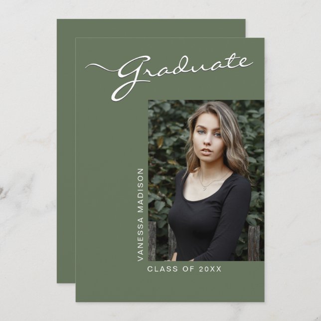 Anúncio Moderno Elegante Simples | 1 Formando fotográfico (Frente/Verso)