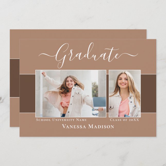 Anúncio Moderno | Elegante Terreno 2 Graduação Fotográfica (Frente/Verso)