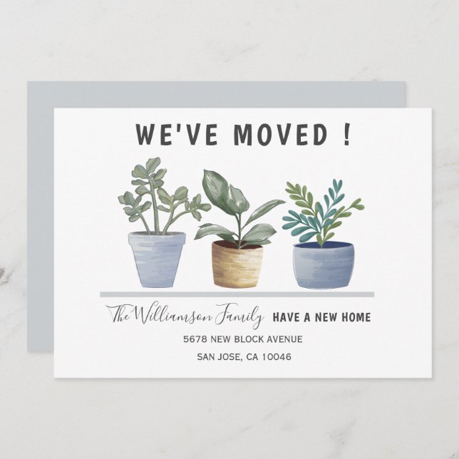 Anúncio Moderno Movimentamos Plantas Potentes Aquarela (Frente/Verso)