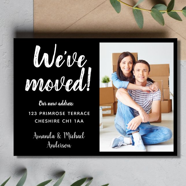 Anúncio Moderno Mudamos a Nova Mudança de Endereço Foto (Criador carregado)