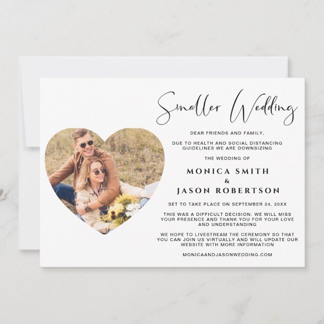 Anúncio Moldura de Coração de Foto de Casamento Pequena El (Frente)