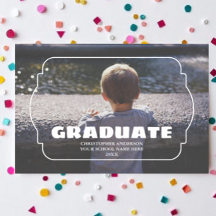 Anúncio Moldura Geométrica para Foto de Graduação Infantil