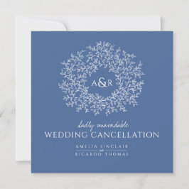 Anúncio Monograma azul deixa cancelamento de casamento