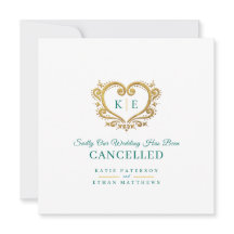 Monograma de coração cancelamento de casamento dou
