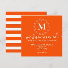 Anúncio Monograma de Grinalda Branco Laranja Negrito Mudam