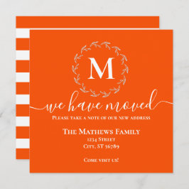 Anúncio Monograma de Grinalda Branco Laranja Ousado Anúnci