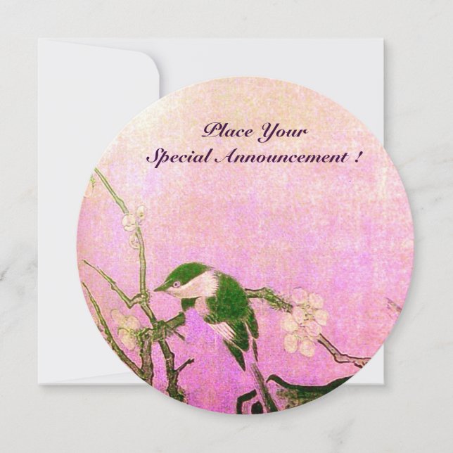 Anúncio MONOGRAMA DE PASSARINHO DE PRIMAVERA Rosa Fuchsia  (Frente)