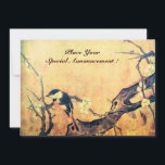 Anúncio MONOGRAMA DE PÁSSARO DE PRIMAVERA, Dourado Amarelo<br><div class="desc">Desenho floral elegante,  caprichoso e colorido com um lindo pássaro de primavera nos galhos de uma árvore em flor,  floresce,  flores em marrom,  preto,  dourado,  amarelo,  branco criado com reelaboração digital de uma miniatura oriental antiga.</div>