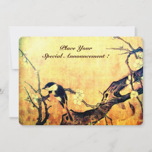 Anúncio MONOGRAMA DE PÁSSARO DE PRIMAVERA, Dourado Amarelo
