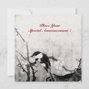 Anúncio MONOGRAMA DE PÁSSARO DE PRIMAVERA, papel metálico 