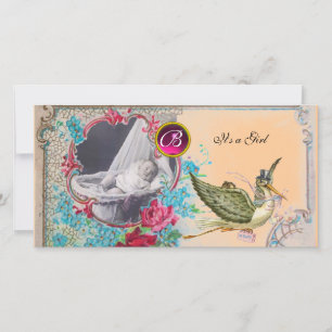 Anúncio MONOGRAMA DO CHÁ DE FRALDAS STORAGE, rubi