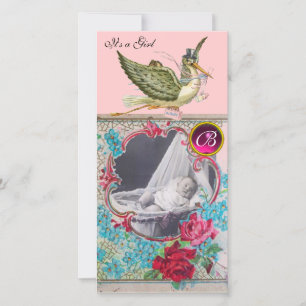 Anúncio MONOGRAMA DO CHÁ DE FRALDAS STORAGE, rubi