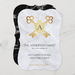 Anúncio Monograma Heráldico Crest Preto Marble Movendo