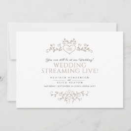 Anúncio Monograma tan branco fluxo de casamento ao vivo QR