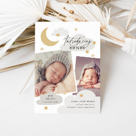 Anúncio Moon Stars Clouds Colagem Foto Cinza Nascimento Nu