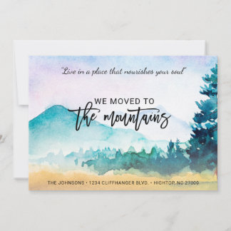 Anúncio Motivação dizendo que nos mudamos para as montanha