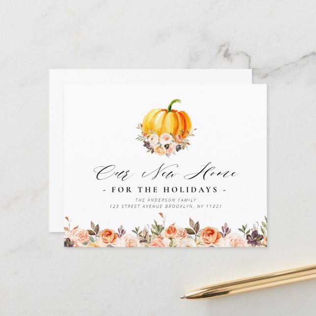 anúncio móvel de ação floral de abóbora (Frente/Verso In Situ)