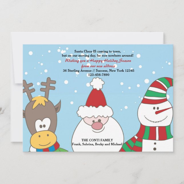 Anúncio móvel de feriado de papais noeis e amigos (Frente)