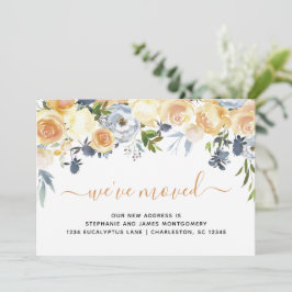 Anúncio Móvel Floral de Aquarela Azul Coral Pêssego Modern