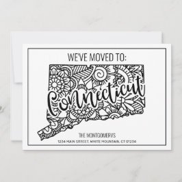 Anúncio Movemos o Estado de Connecticut Floral Mandala par