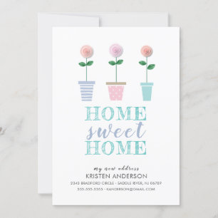 Anúncio movente do endereço novo bonito dos pote