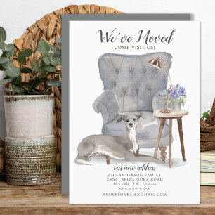 Anúncio movente italiano do cão   do galgo