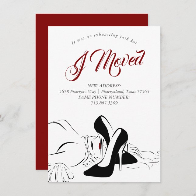 Anúncio Mover é Escape | Novo endereço preto e vermelho (Frente/Verso)