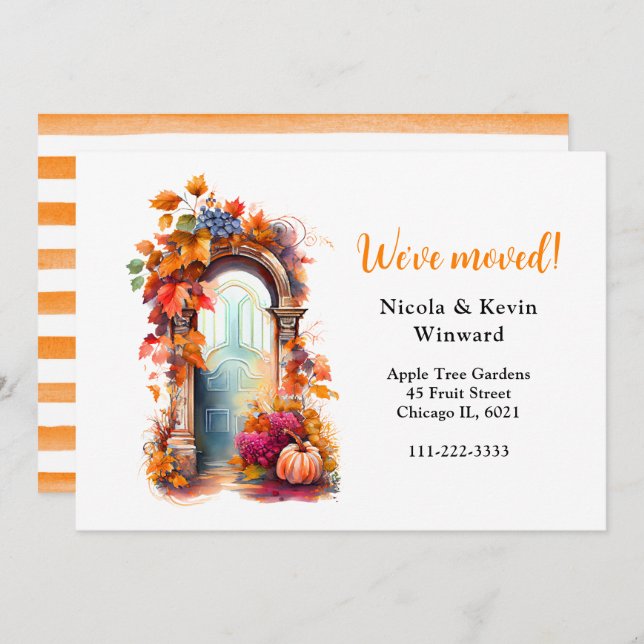 Anúncio Movimentamos a Porta de Folhas de outono (Frente/Verso)