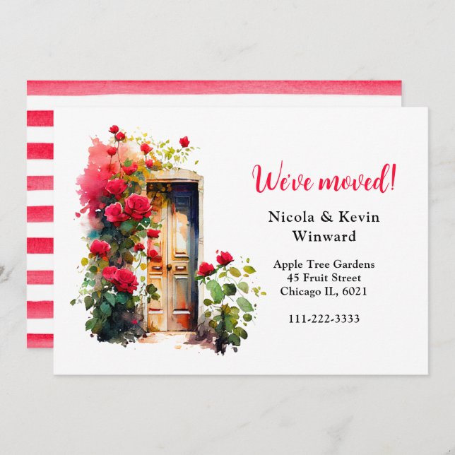 Anúncio Movimentamos a porta flexível das Rosas vermelhas (Frente/Verso)