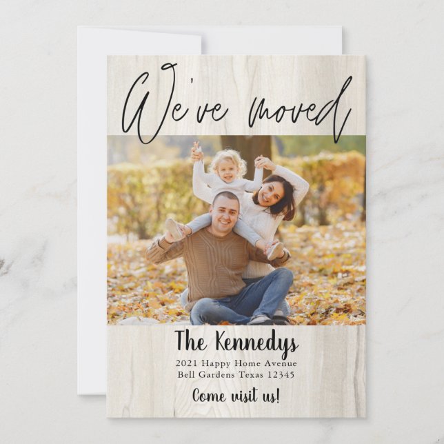 Anúncio Movimentamos Novo Endereço Foto da Madeira Rústica (Frente)