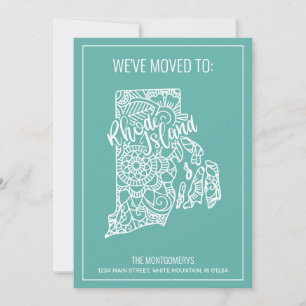 Anúncio Movimento do Boho Teal Floral Mandala Rhode Island