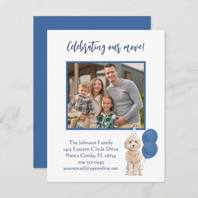 Anúncio Mudamos Celebrando o Orçamento de Foto da Família  (Frente/Verso)