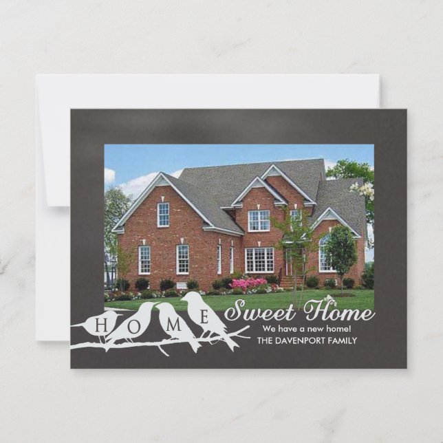 Anúncio Mudamos - Chalkboard Home Sweet Home Birds (Frente)