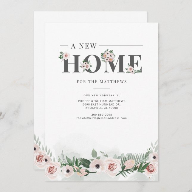 Anúncio Mudamos Floral de Movimentação de Endereços (Frente/Verso)