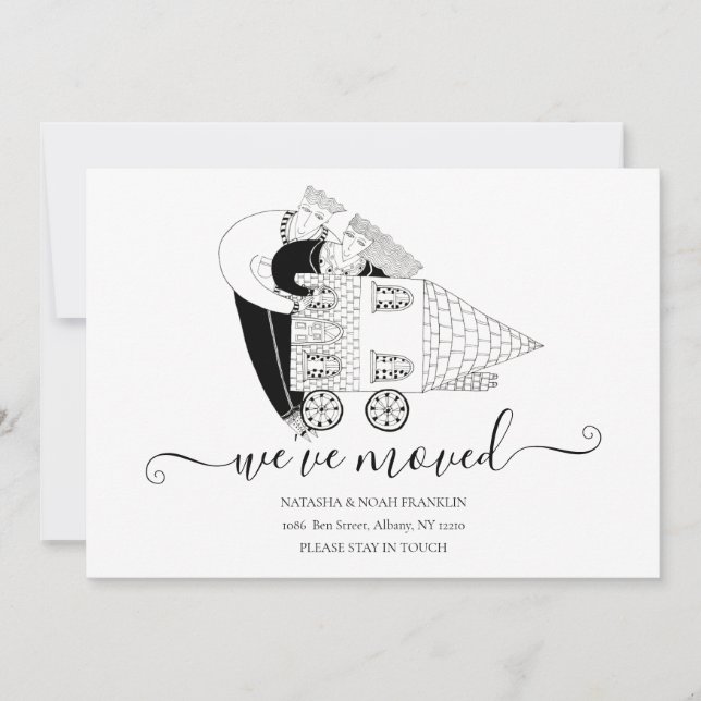 Anúncio Mudamos Nova Casa Preta e Branca (Frente)