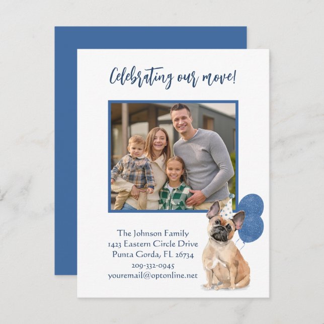 Anúncio Mudamos o orçamento de fotos da família Bulldog Fr (Frente/Verso)