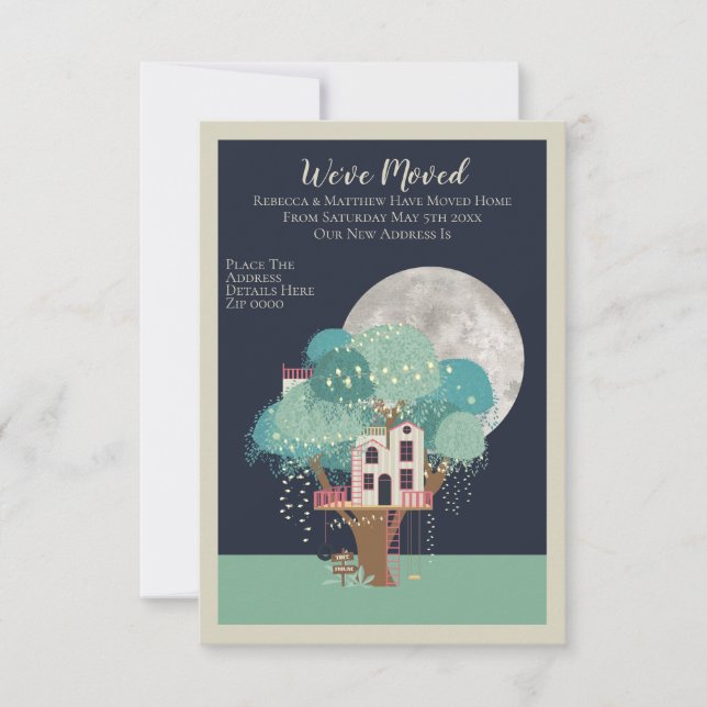 Anúncio Mudámos Para Casa, Casa De Árvore E Lua (Frente)