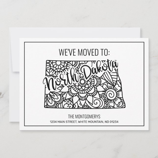 Anúncio Mudamos para North Dakota State Floral Mandala (Frente)