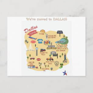 Anúncio Mudamos para o cartão postal de Dallas Texas