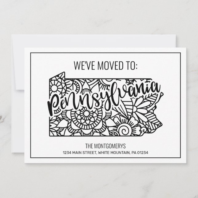 Anúncio Mudamos para o Estado da Pensilvânia Floral Mandal (Frente)