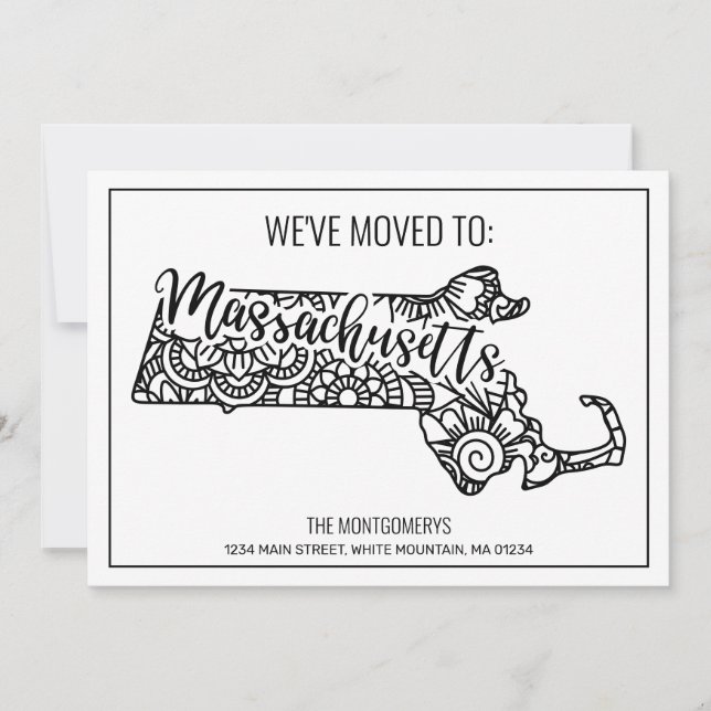 Anúncio Mudamos para o Estado de Massachusetts Floral Mand (Frente)