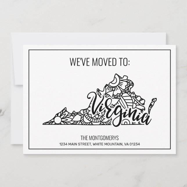 Anúncio Mudamos para Virginia State Floral Mandala (Frente)