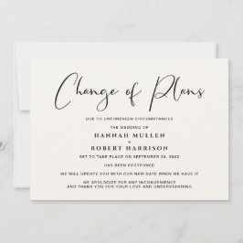 Anúncio Mudança de Adiamento de Casamento Creme