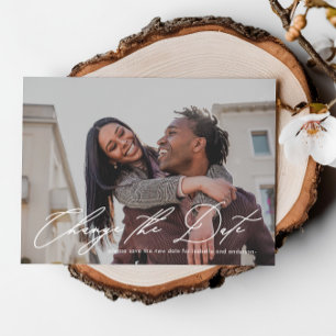 Anúncio Mudança de Data de Casamento com Nova Data na Foto
