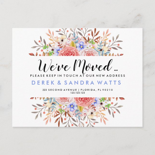 Anúncio Mudança de endereço Cartão postal de foto mudou de (Frente)