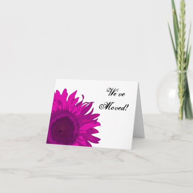 Anúncio Mudança de endereço de girassol rosa quente (Frente)