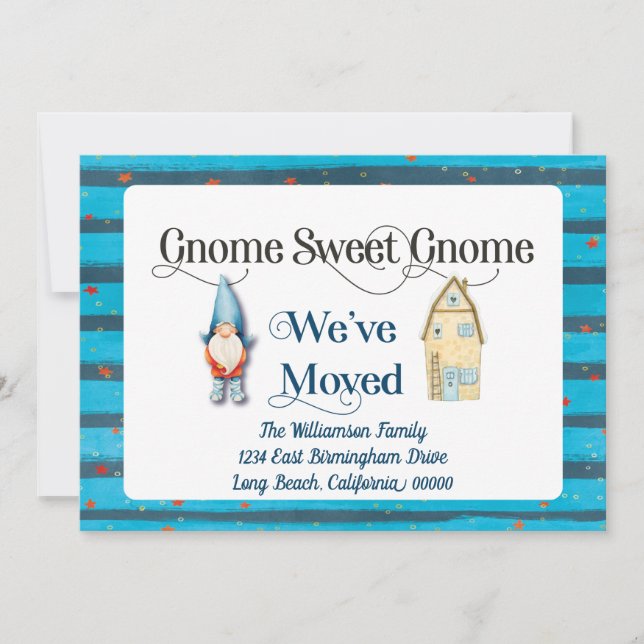 Anúncio Mudança de endereço Nova casa Movimentamos o Gnome (Frente)