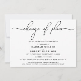 Anúncio Mudança de Planos Adiamento Preto e Branco